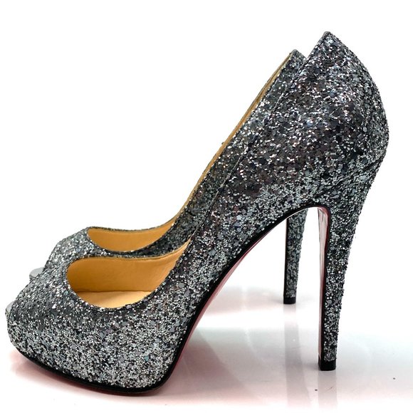🌷❤️‍🔥SPRING SALE 🔥 FINAL PRICE🌷Christian Louboutin Very Prive Glitter  37.5 - Picture 1 of 9